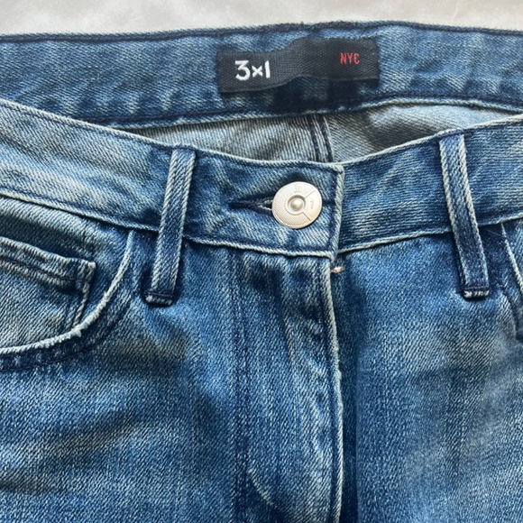 3X1 BLUE RIPPED RELAXED SABINA GIRLFRIEND BRONX MID RISE LOOSE FIT JEANS 28 - Picture 4 of 9